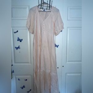 Cottage core cream maxi dress